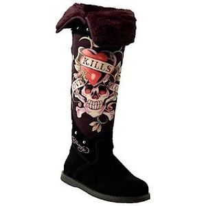 Ed Hardy Love Kills Sheepskin Ugg Boots